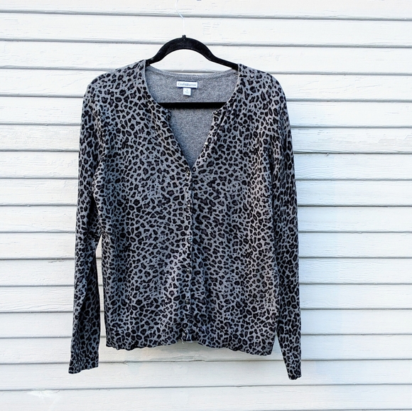 croft & barrow Sweaters - Leopard print cardy